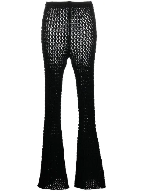 Moschino crochet-knit flared trousers
