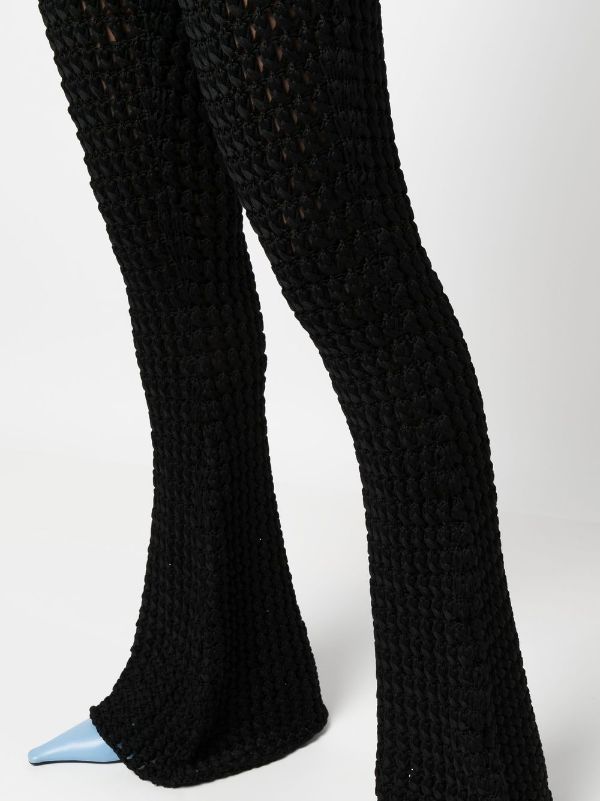 Moschino crochet-knit Flared Trousers - Farfetch