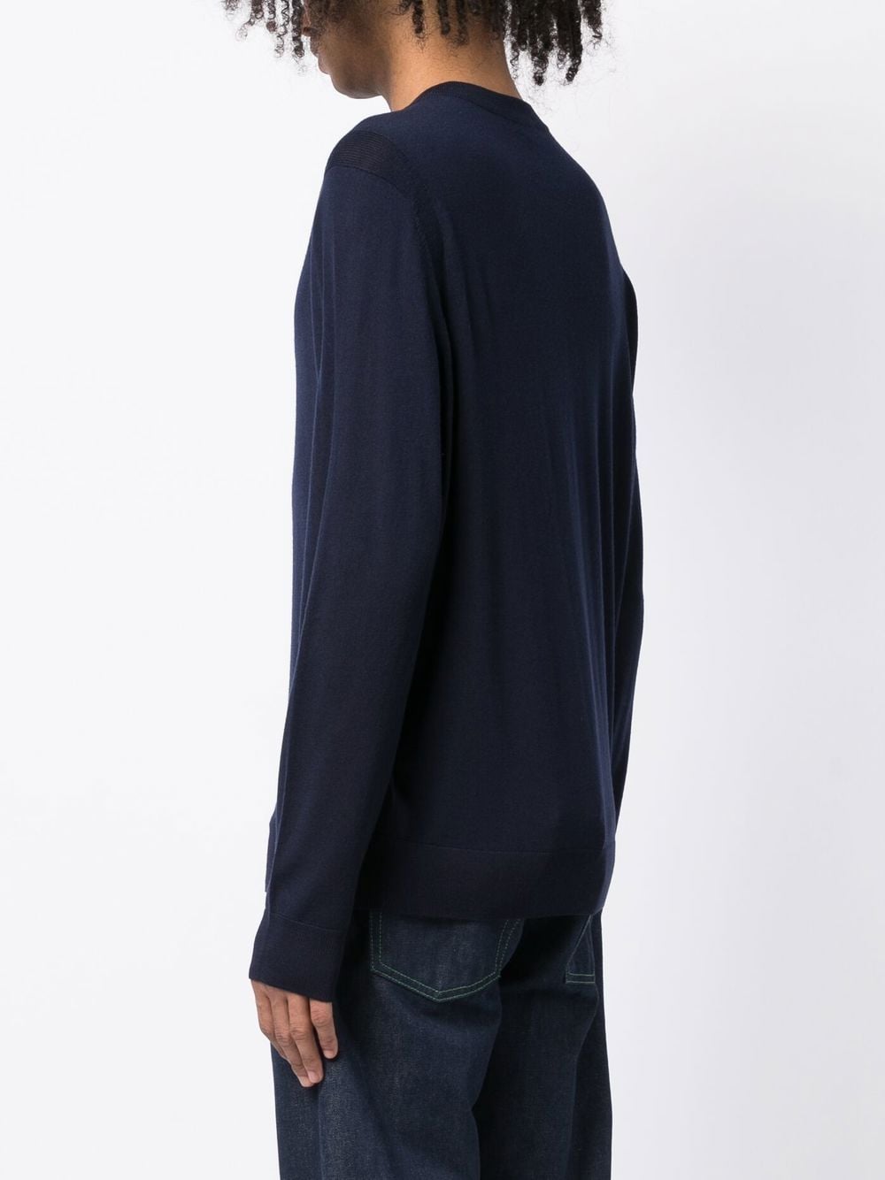 Shop Paul Smith Knitted V-neck Jumper In Blau