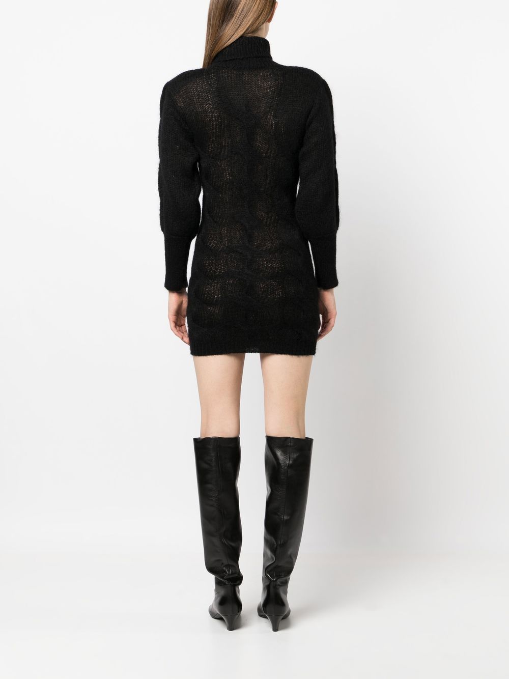 Shop Greta Boldini Astro Cable-knit Roll-neck Dress In Black