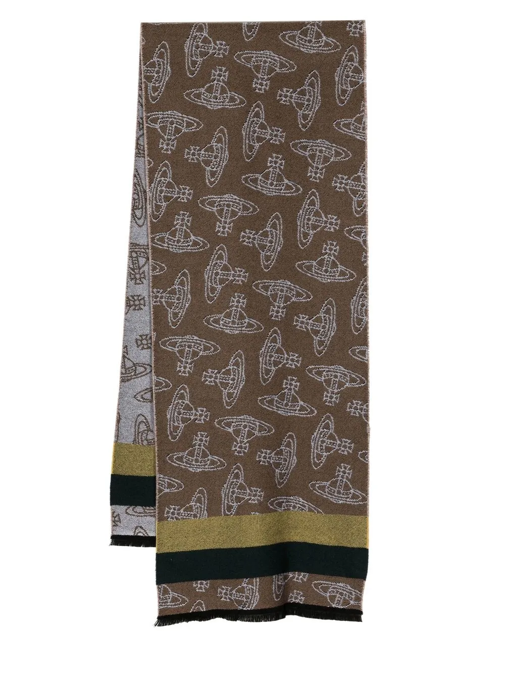 

Vivienne Westwood intarsia-logo print scarf - Grey