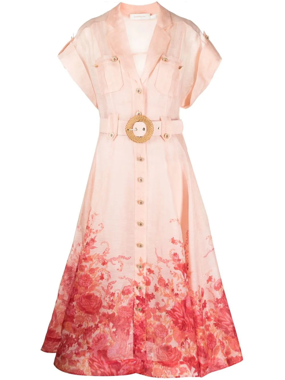 ZIMMERMANN High Tide Midi Shirtdress Farfetch
