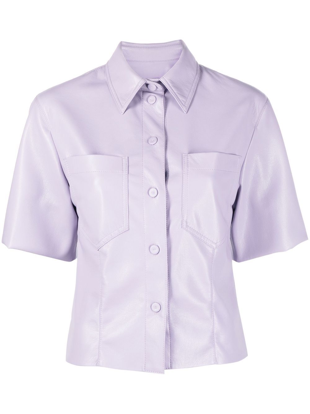 

Nanushka Sabine coated short-sleeve shirt - Purple