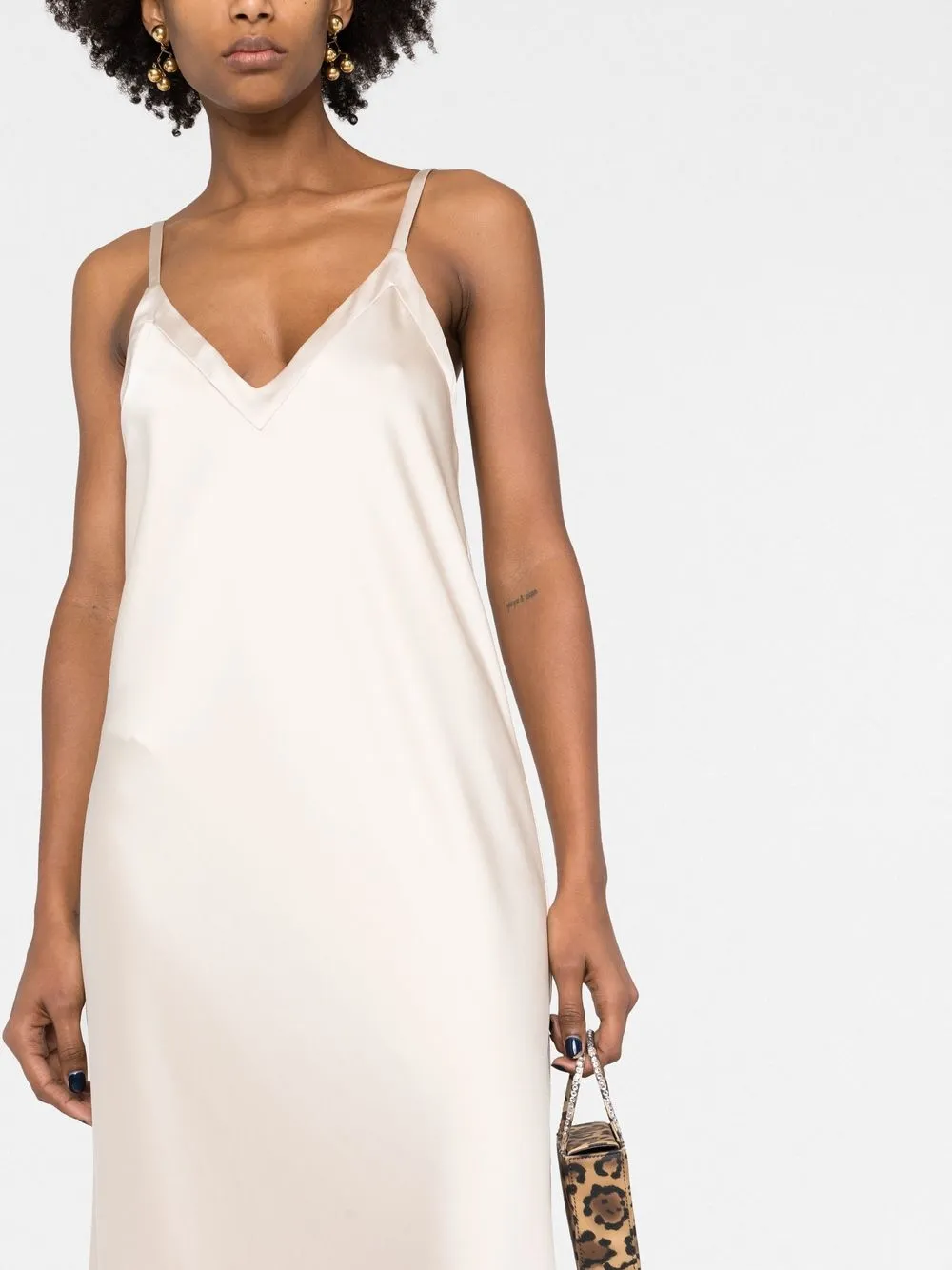 Blanca Vita Alisso Satin Long Slip Dress In Ivory ModeSens