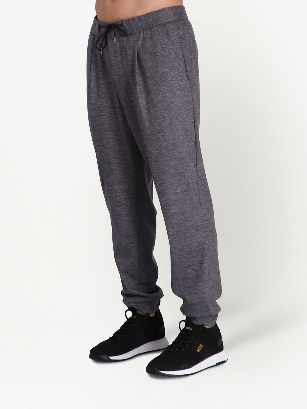 Shop Hugo Boss Drawstring-waist Track Pants In Grey