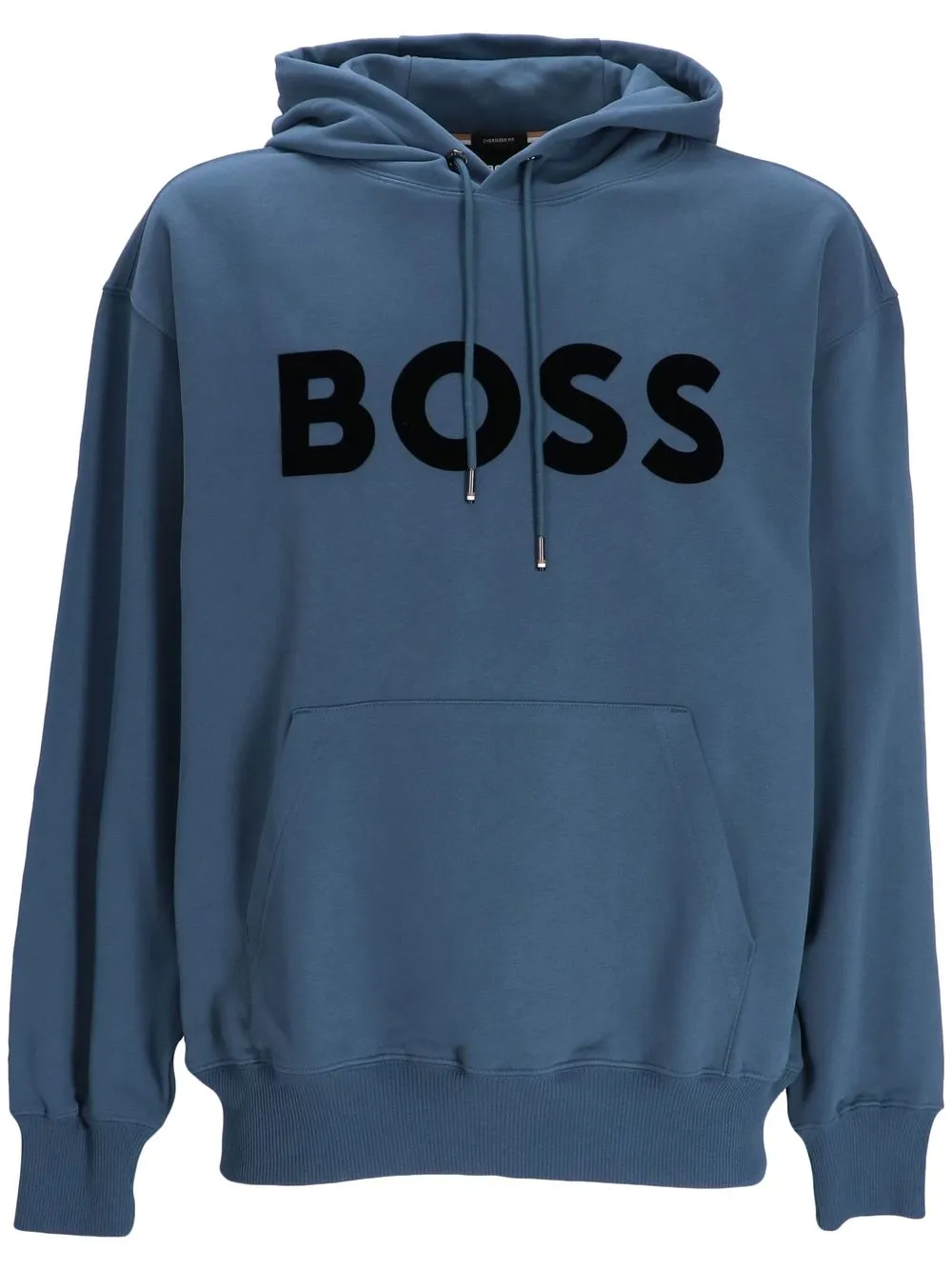 Hugo Boss Logo-print Drawstring Hoodie In Blue