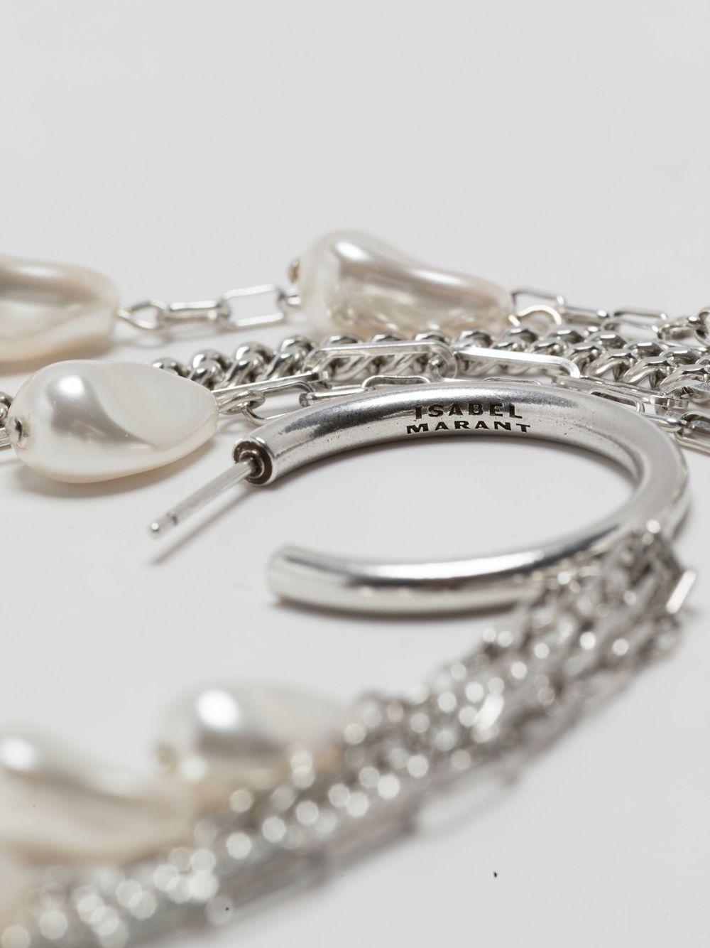 Shop Isabel Marant Asymmetric Drop Earrings In Silver