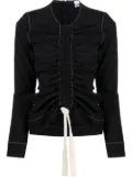 GANNI ruched-effect long-sleeve top - Black