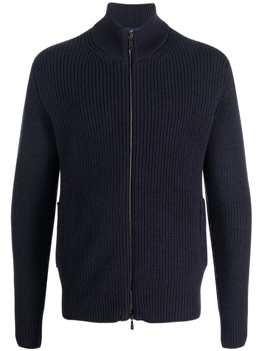 

Drumohr ribbed-knit zip-up cardigan - Blue