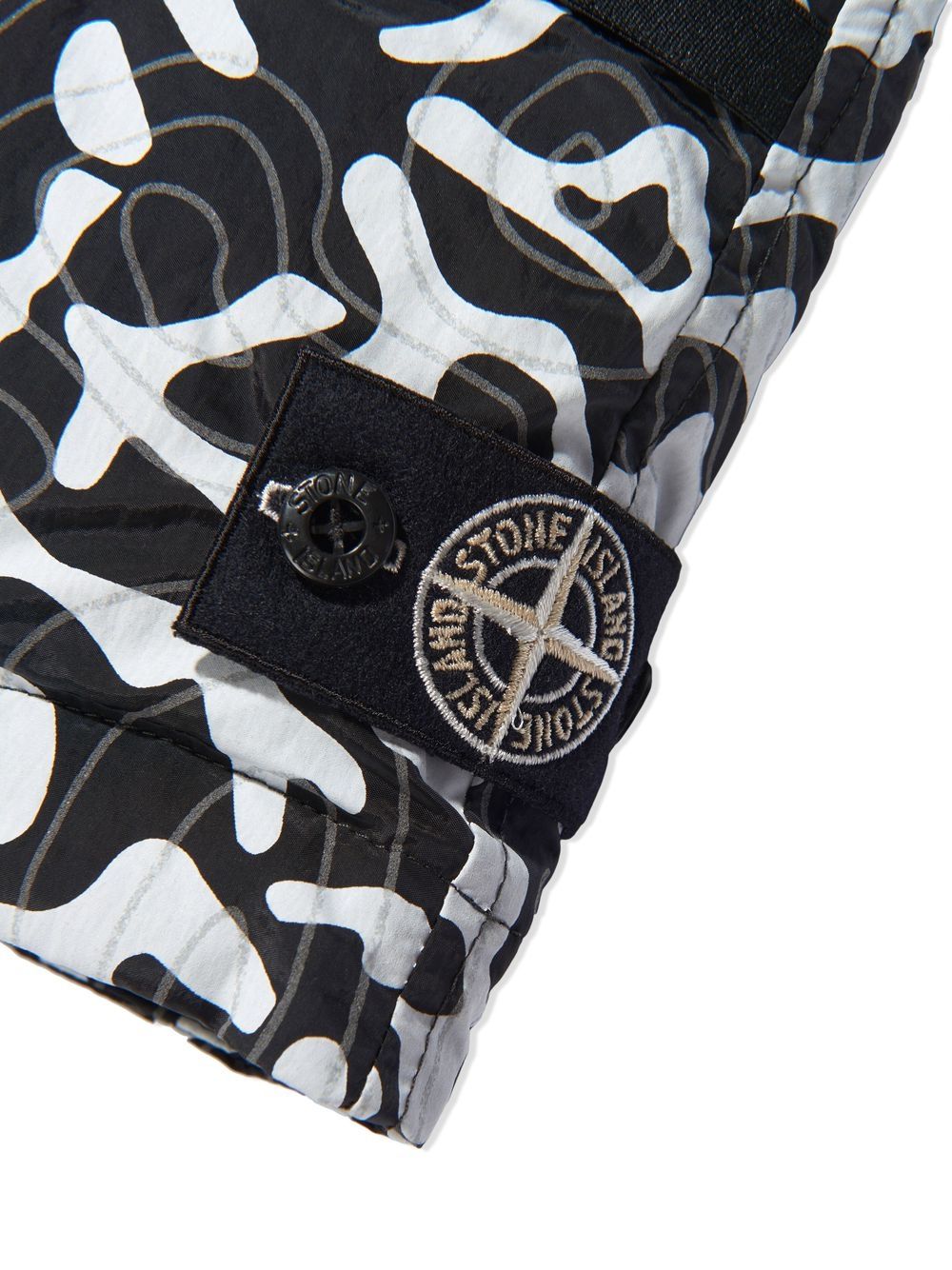 Shop Stone Island Junior Graphic-print Quilted Gilet In Black