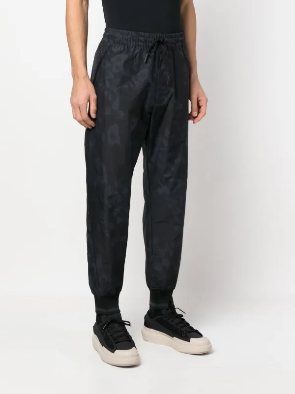 Y-3 leopard-print tapered-leg Track Pants | Black | FARFETCH KW