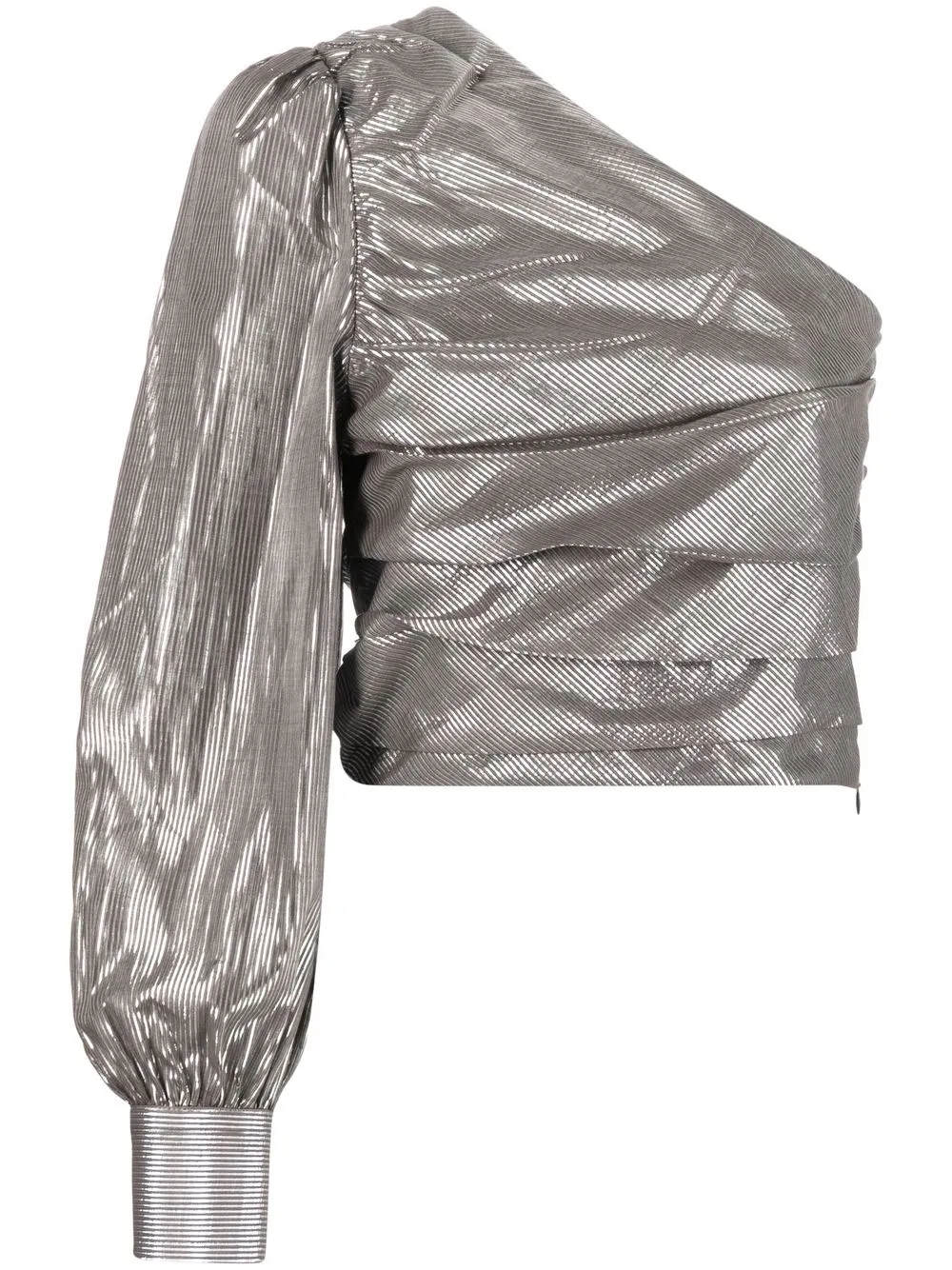 

Les Coyotes De Paris Manouk metallic one-shoulder top - Silver