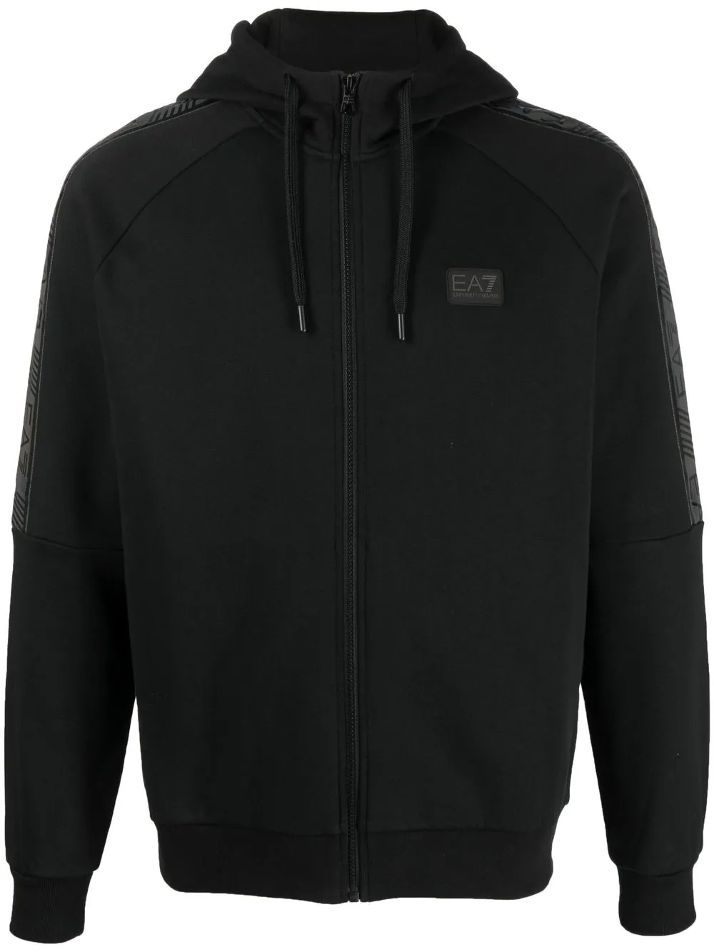 

Ea7 Emporio Armani logo-print detail zipped hoodie - Black