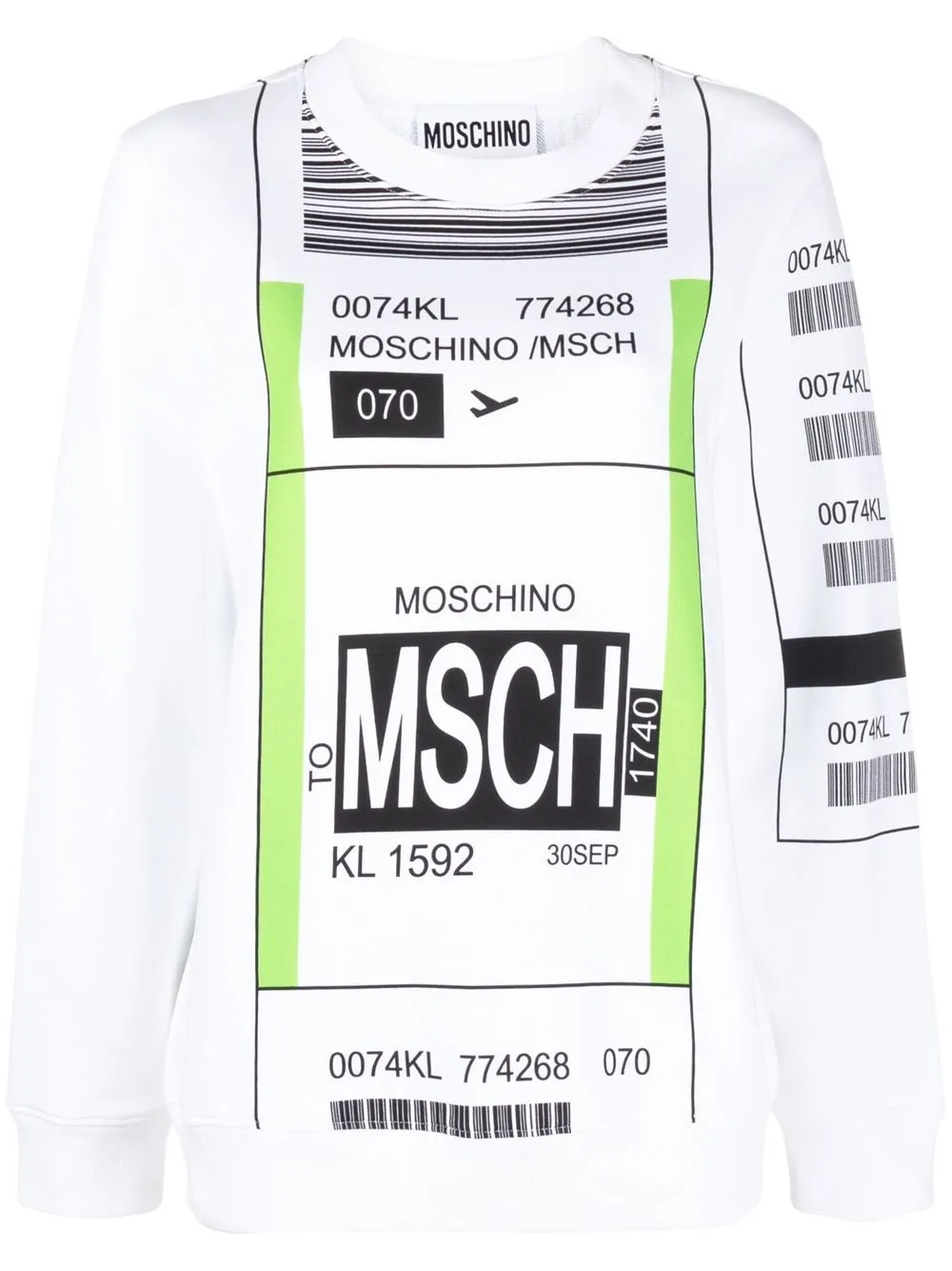 

Moschino sudadera con estampado gráfico - Blanco