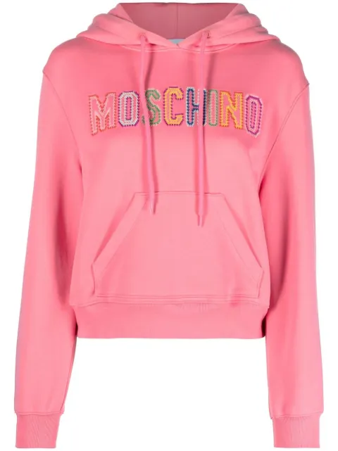 Moschino embroidered-logo hoodie