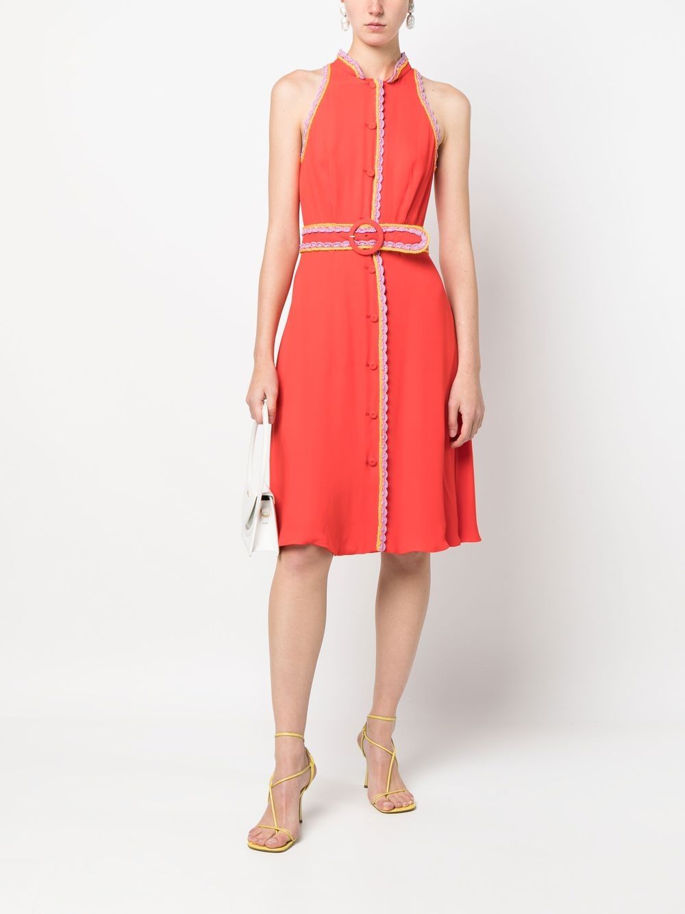 Moschino Midi-jurk met contrasterende stiksels - Rood