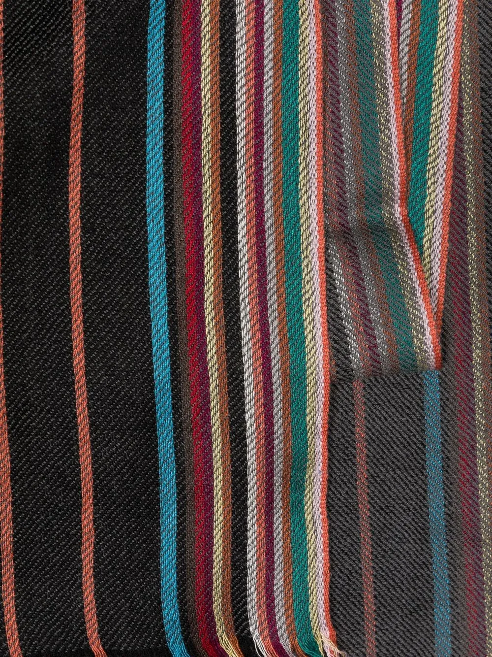 Shop Paul Smith Wool-silk Signature Stripe Scarf In Black