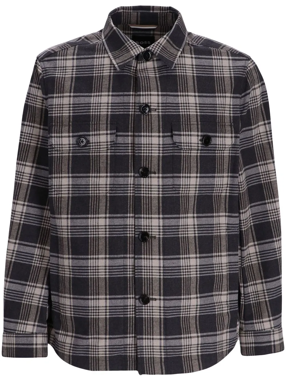 

BOSS check-print long-sleeve shirt - Black