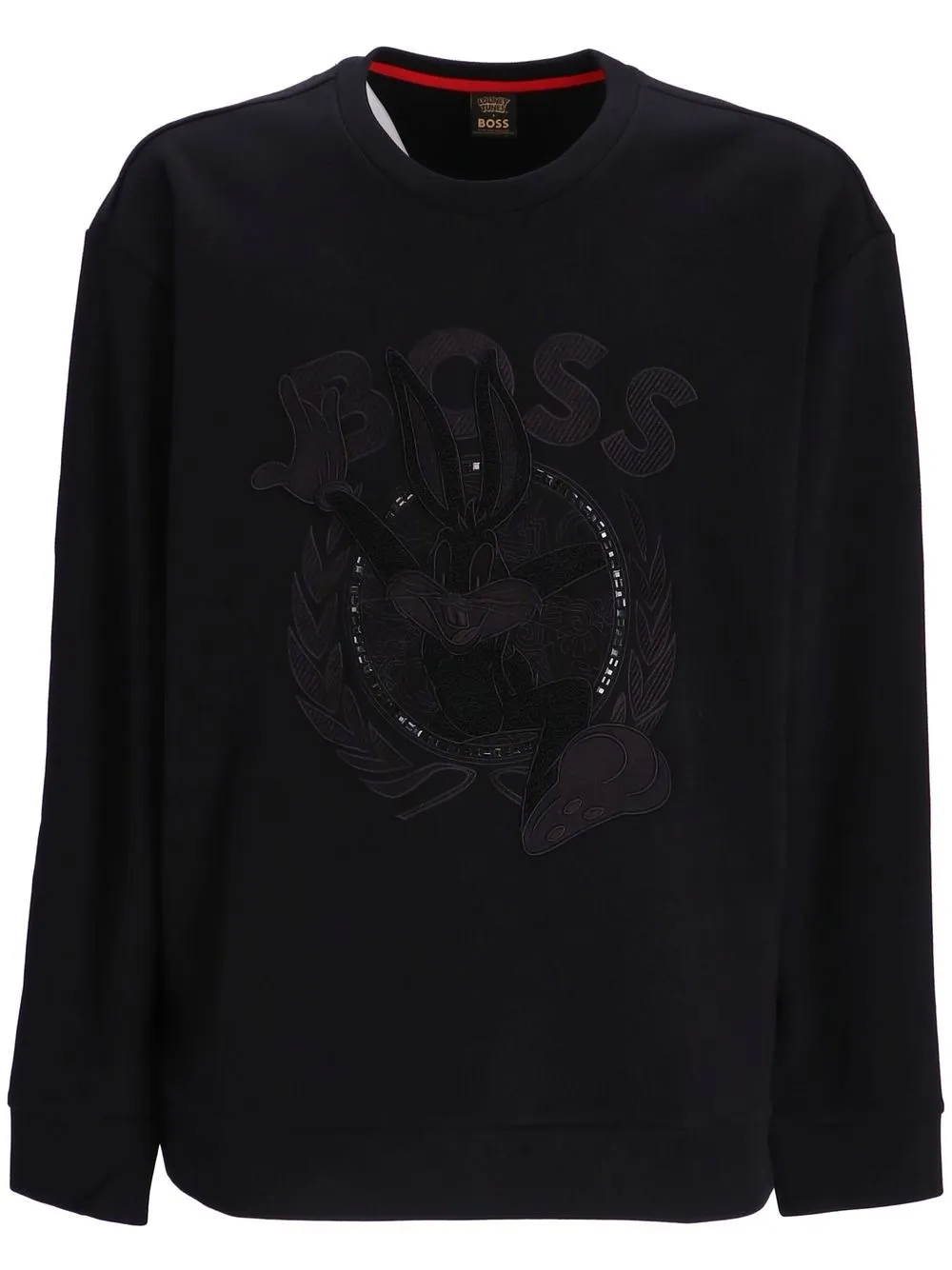 

BOSS logo-patch crewneck sweater - Black