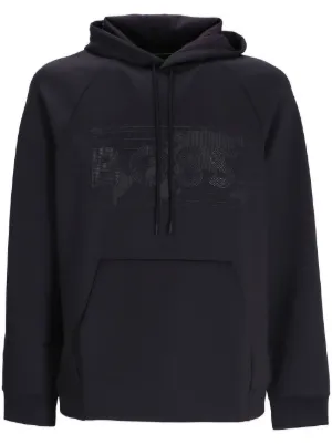 BOSS rhinestone logo Drawstring Hoodie Farfetch