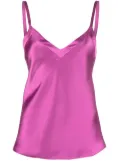 Blanca Vita V-neck satin top - Purple