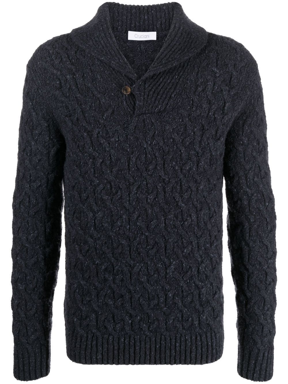 Cruciani off-centre button knit jumper - Blue