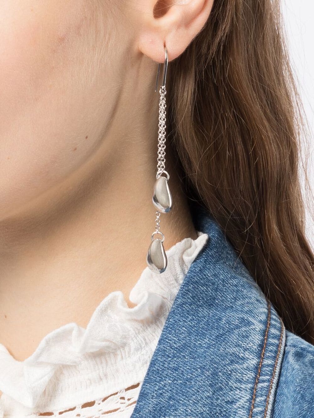 Shop Isabel Marant Asymmetric Drop Earrings In Silver
