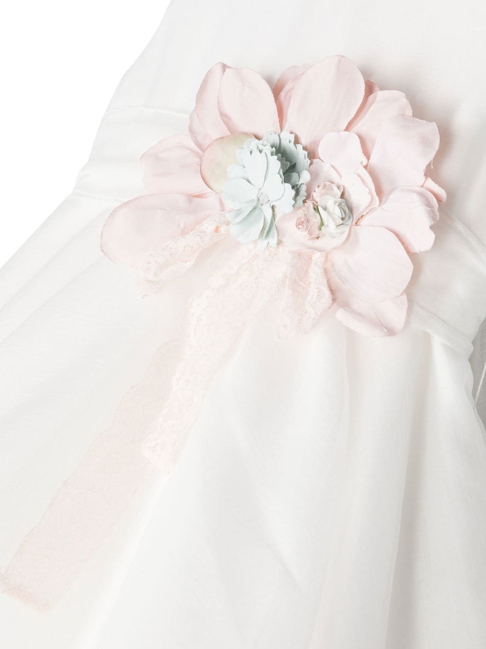 Shop Mimilù Corsage-detail Tiered Dress In White