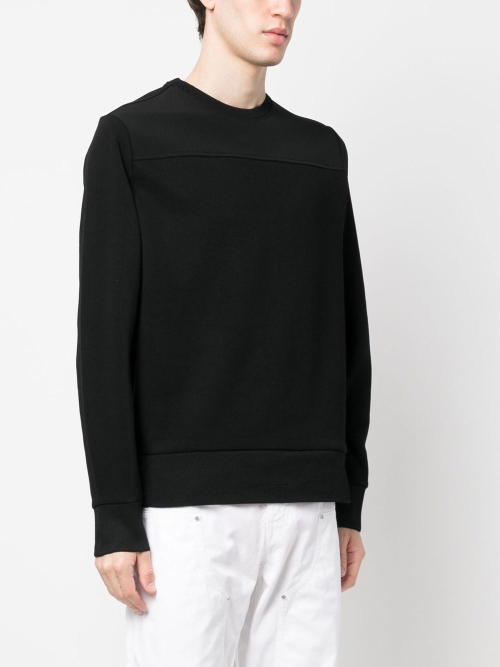 Shop Michael Kors Long-sleeve Crewneck Sweatshirt In Black