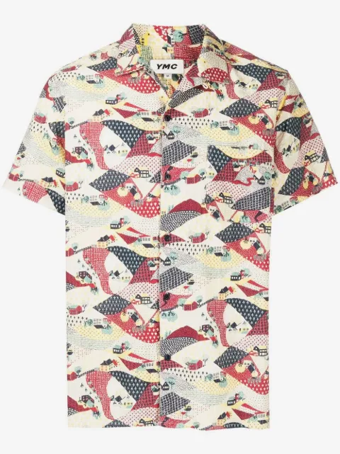 YMC graphic-print short-sleeve shirt 