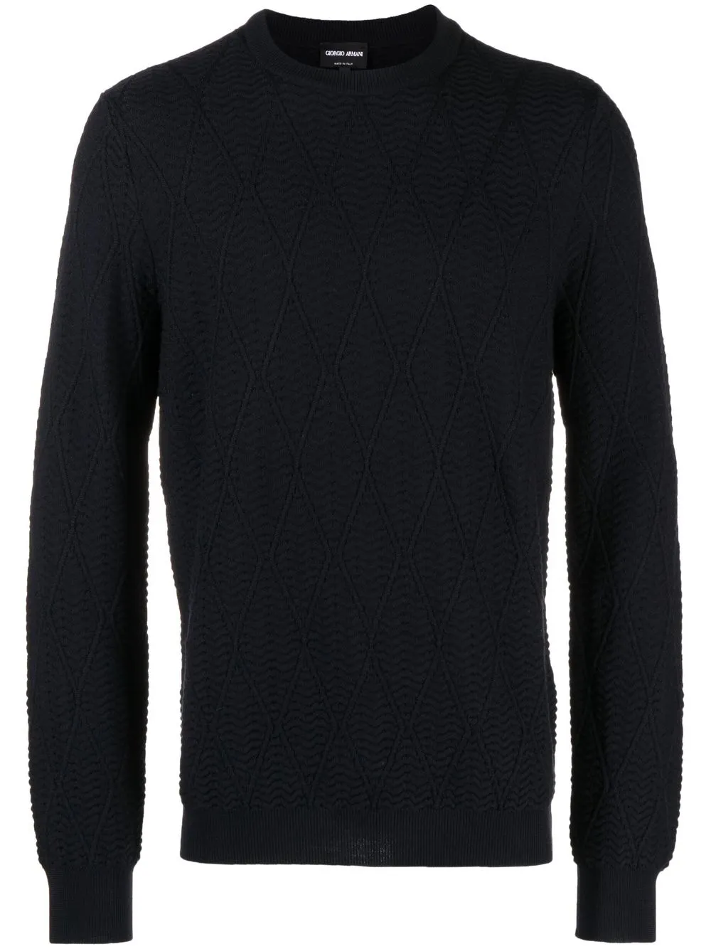 

Giorgio Armani diamond knitted wool jumper - Black