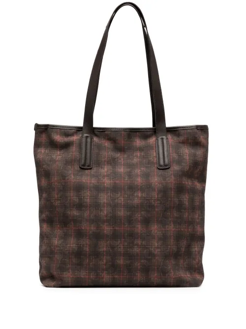 Sac cabas à motif tartan - Leathersmith of London - Modalova