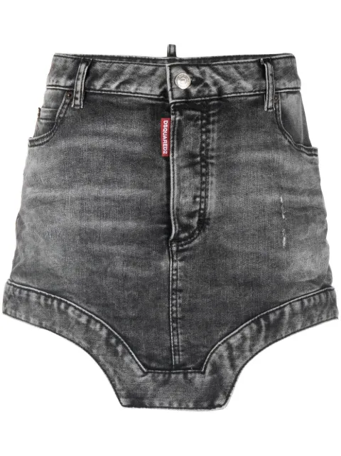 Dsquared2 asymmetric denim mini skirt