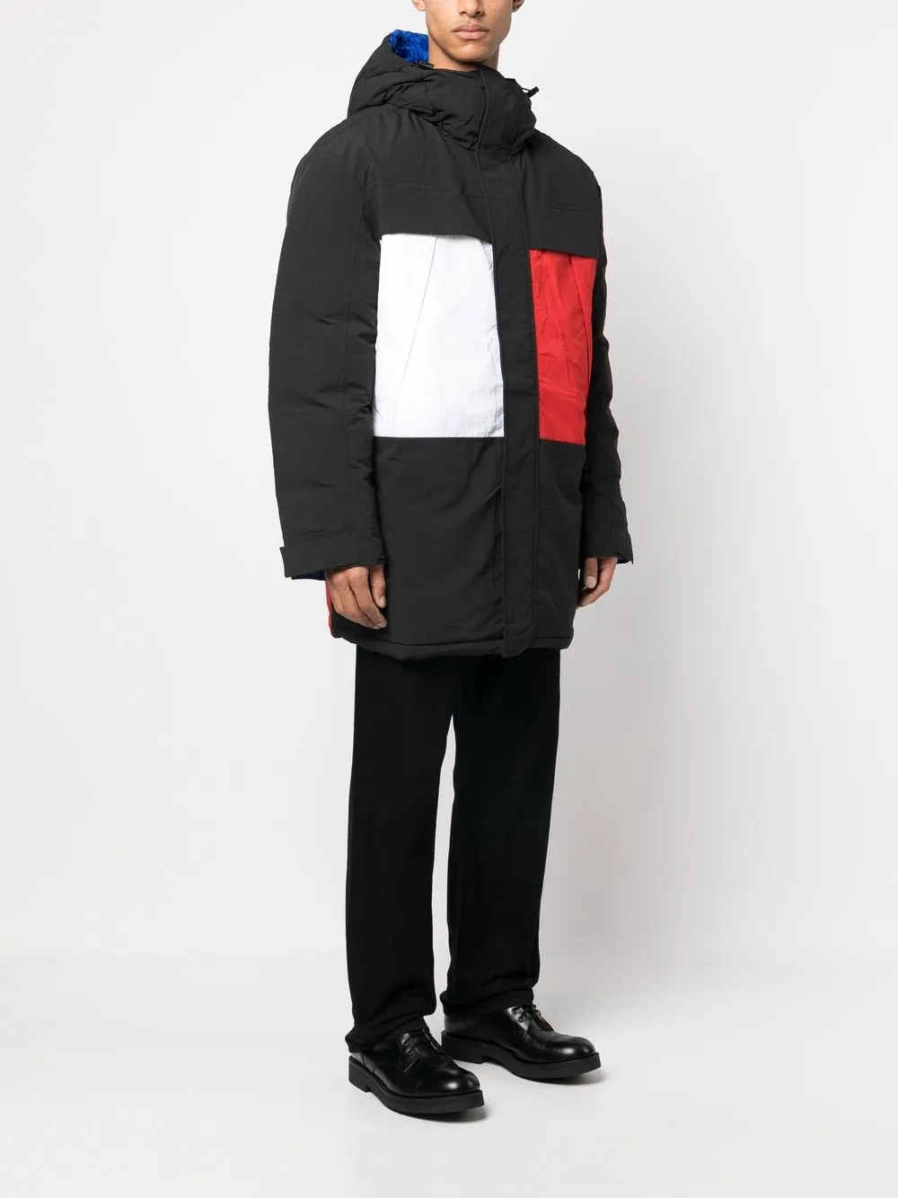Tommy Hilfiger Gef tterter Mantel Mit Logo Print Farfetch