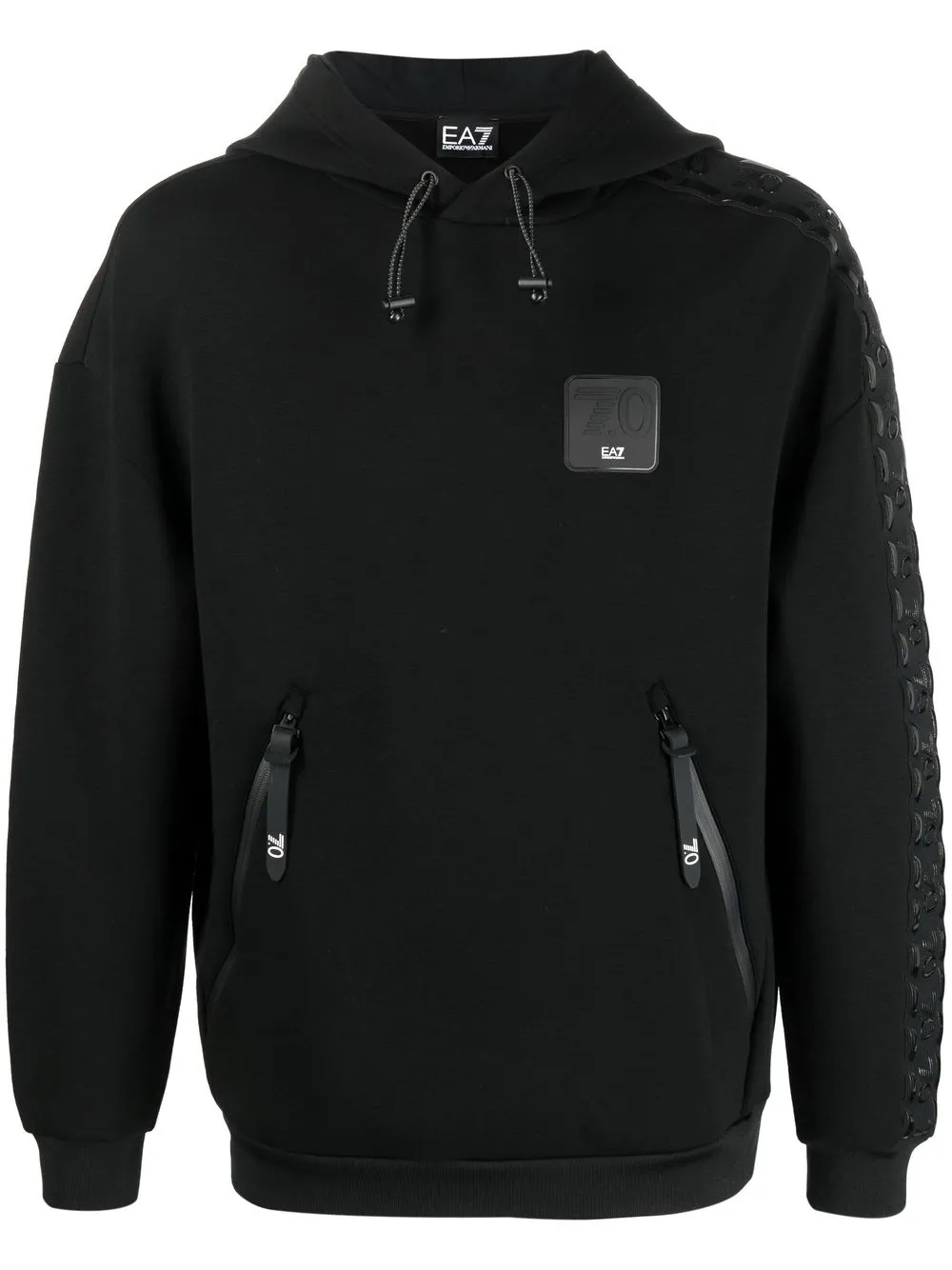 

Ea7 Emporio Armani hoodie con parche del logo - Negro