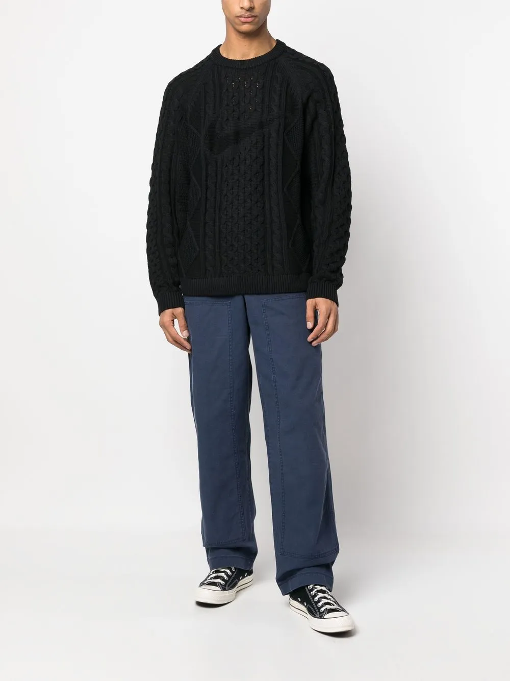 Nike Swoosh cable-knit Sweater - Farfetch