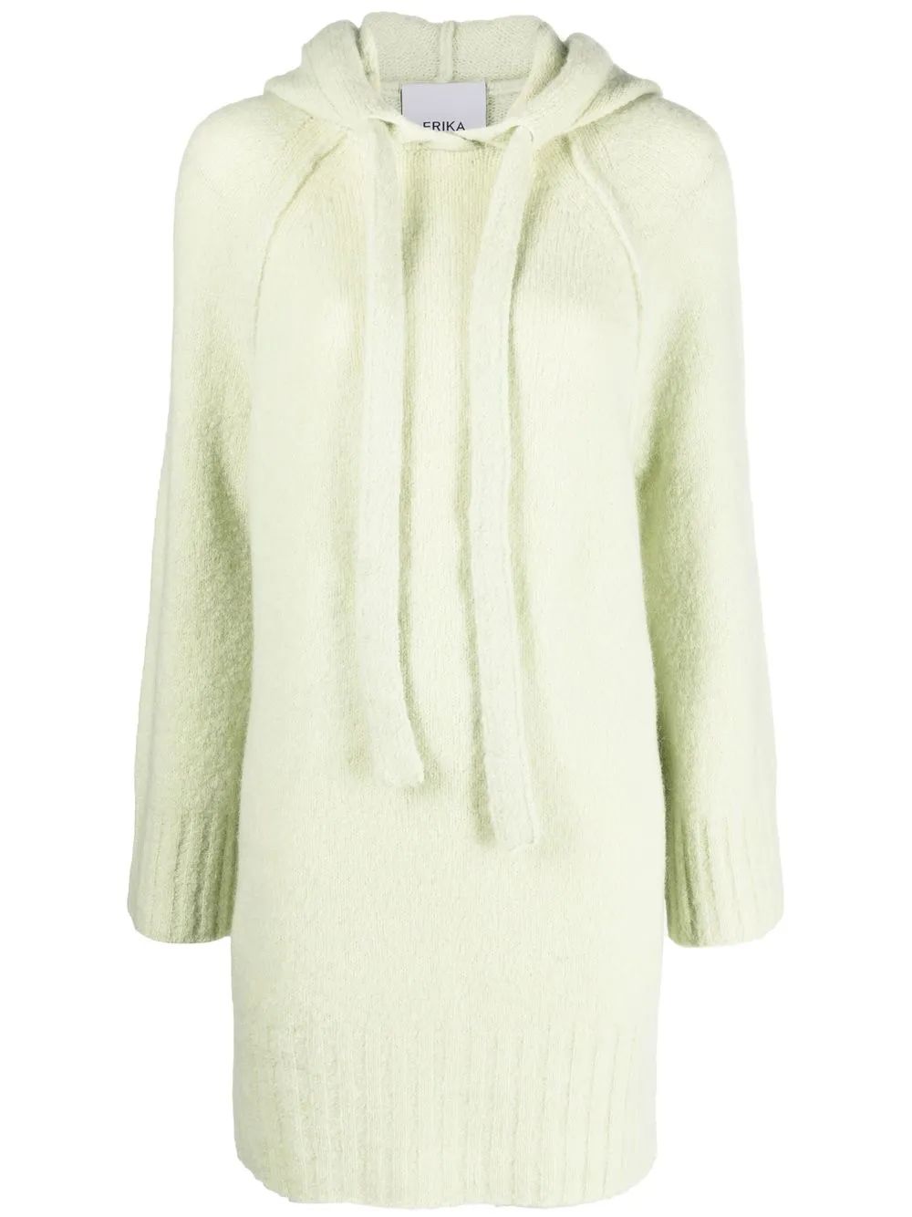 

Erika Cavallini longline drawstring knitted hoodie - Green