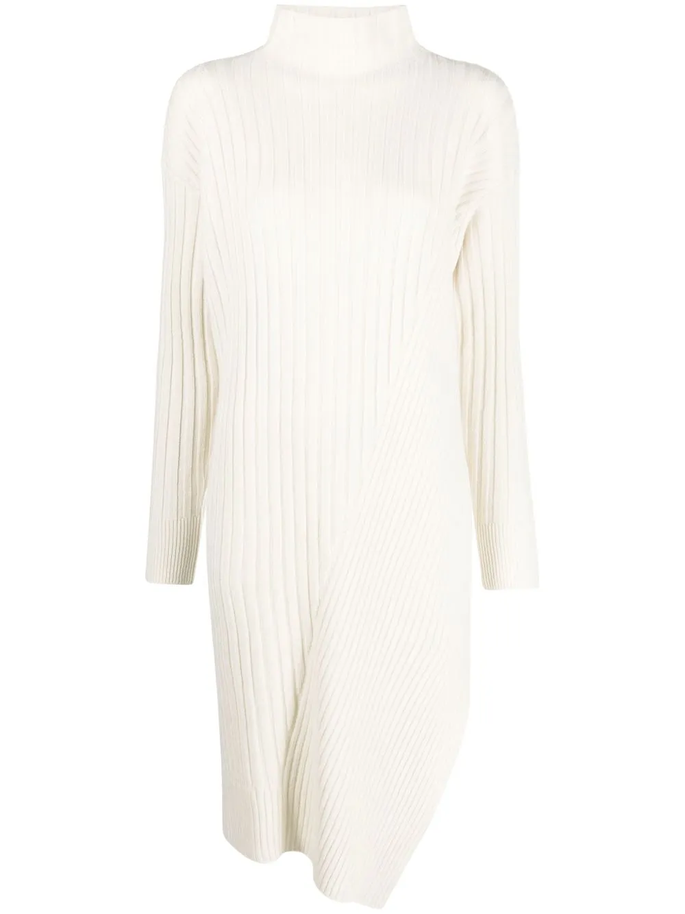 

Erika Cavallini asymmetric knitted midi-dress - Neutrals