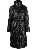 Duvetica quilted logo-patch coat - Black