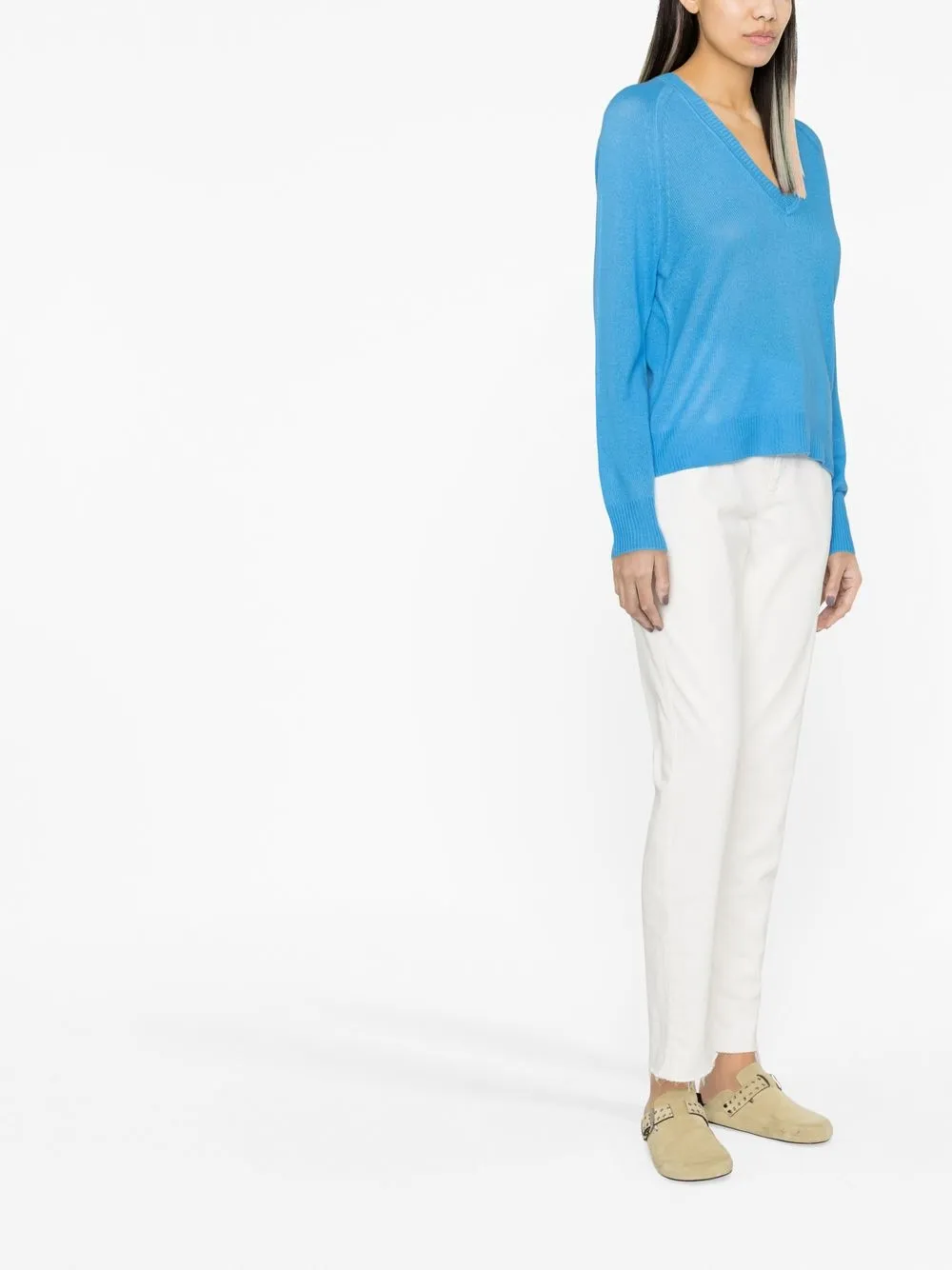  360cashmere V-neck Cashmere Jumper - Blue 