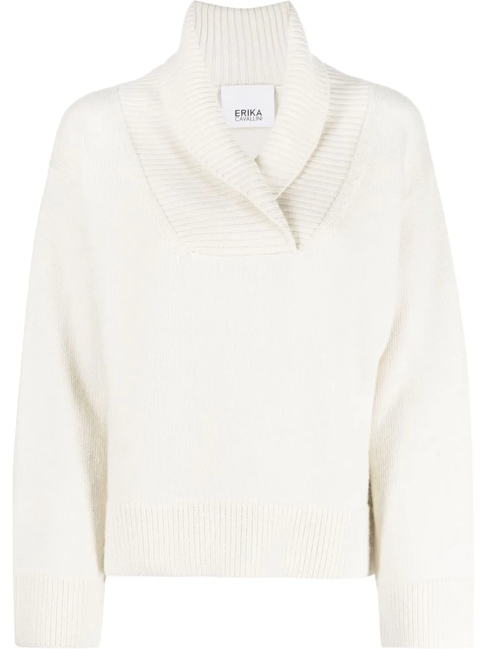 

Erika Cavallini slouch-collar knitted jumper - Neutrals