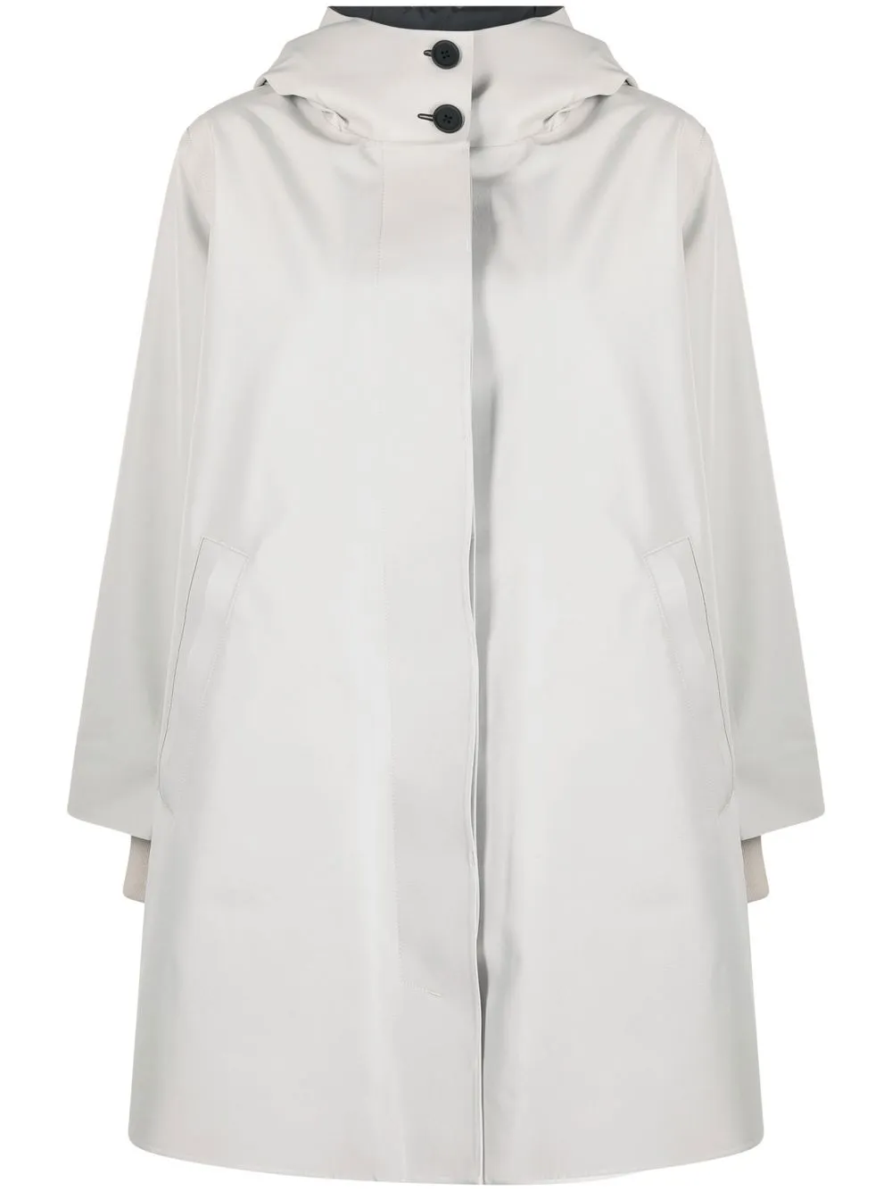 

Ecoalf hooded flared raincoat - Neutrals