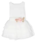 Mimilù corsage-detail sleeveless dress - White