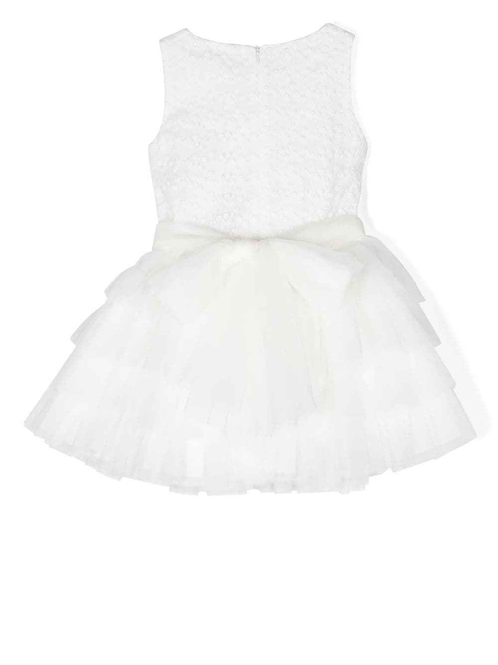 Shop Mimilù Corsage-detail Sleeveless Dress In White