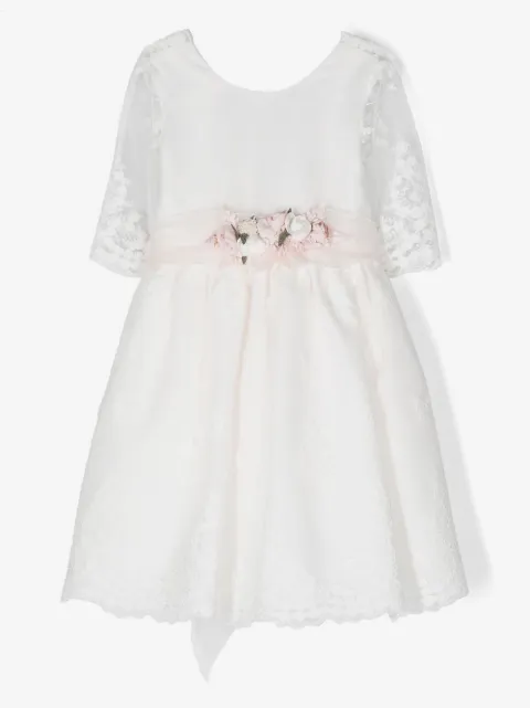 Mimilù corsage-detail short-sleeve dress