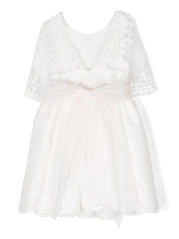 Mimil corsage-detail short-sleeve Dress | White | FARFETCH