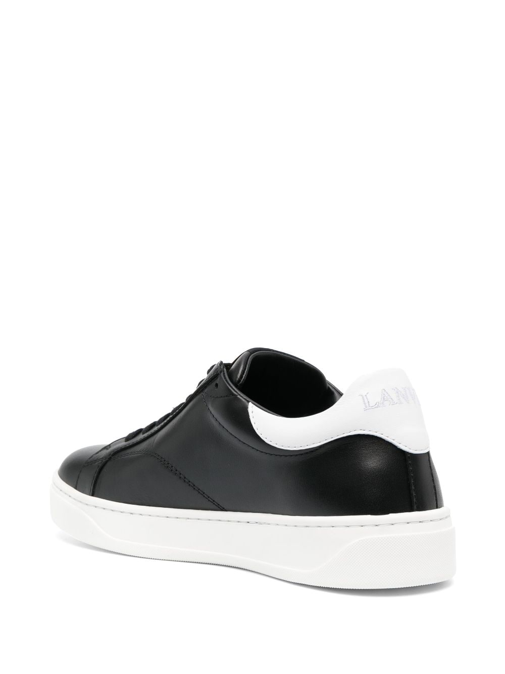 Shop Lanvin Ddb0 Low-top Leather Sneakers In Black