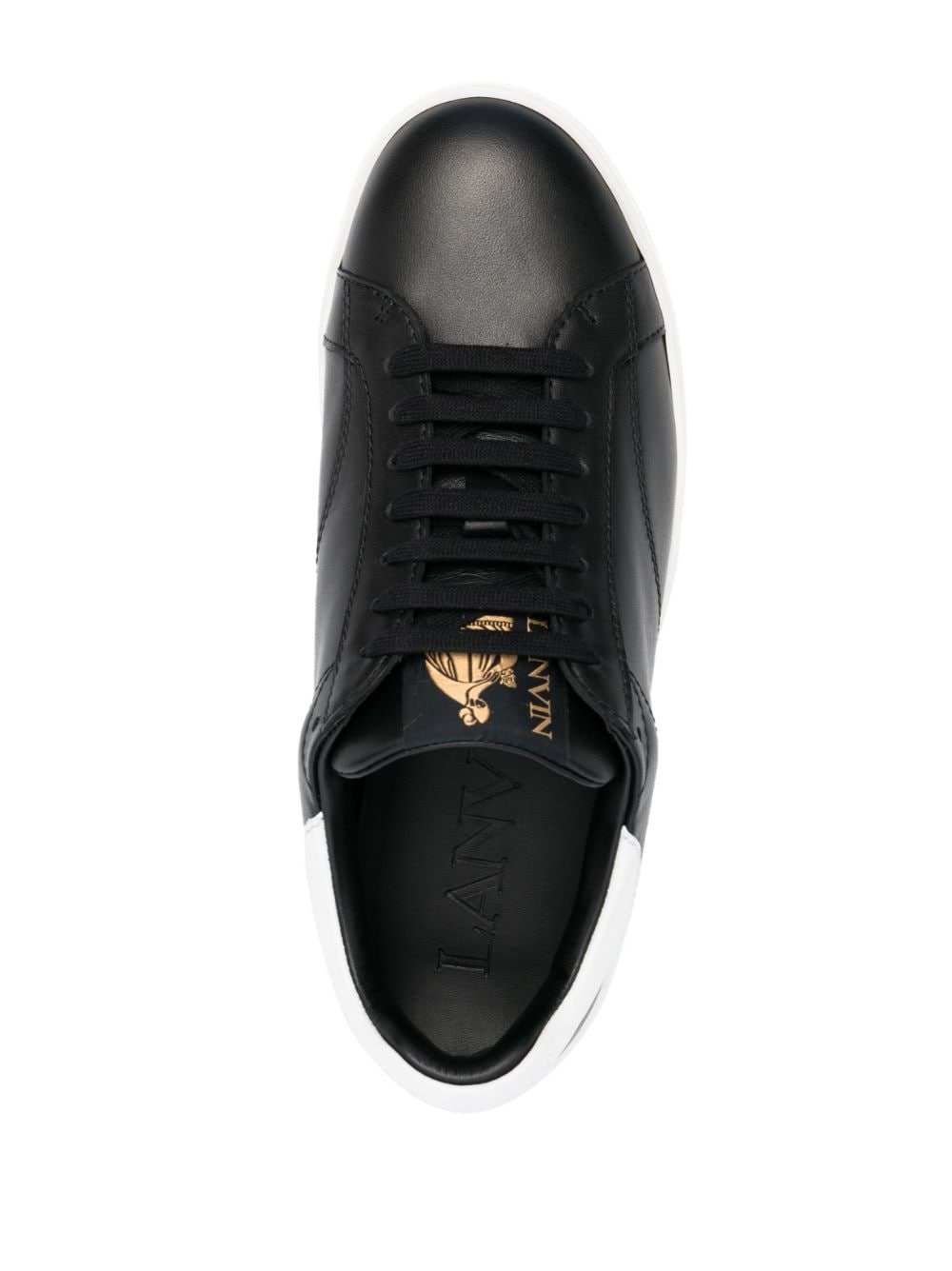 Shop Lanvin Ddb0 Low-top Leather Sneakers In Black