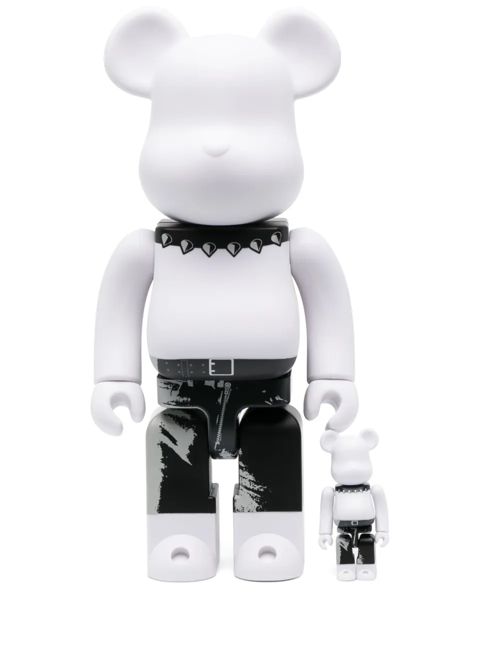 MEDICOM TOY x Andy Warhol x The Rolling Stones "Sticky Fingers" BE@RBRICK 100% and 400% figure set - White