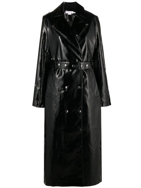 Good American faux leather trench coat